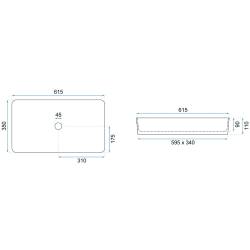 Nowoczesna Umywalka Nablatowa Denis Black z Eleganckim Obrzeżem