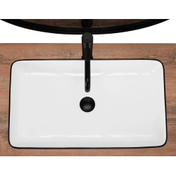 Nowoczesna Umywalka Nablatowa Denis Black z Eleganckim Obrzeżem