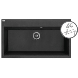 Laveo Tau zlewozmywak granitowy czarne 500x900 1-komorowy