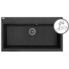 Laveo Tau zlewozmywak granitowy czarne 500x900 1-komorowy
