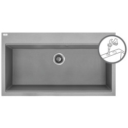 Laveo Tau zlewozmywak granitowy szare 500x900 1-komorowy