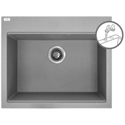 Laveo Tau zlewozmywak granitowy szare 500x600 1-komorowy