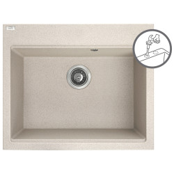 Laveo Tau zlewozmywak granitowy beż 500x600 1-komorowy