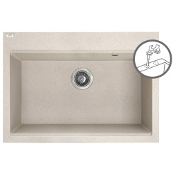 Laveo Tau zlewozmywak granitowy beż 500x700 1-komorowy