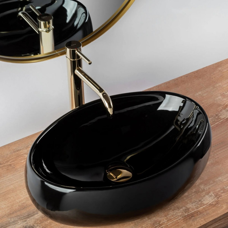 Elegancka Umywalka Nablatowa Linda Black - Nowoczesny Styl do Twojej Łazienki