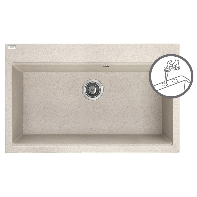 Elegancja i Trwałość: Beżowy Zlewozmywak 1-Komorowy z Serii Tau