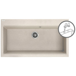 Laveo Tau zlewozmywak granitowy beż 500x900 1-komorowy
