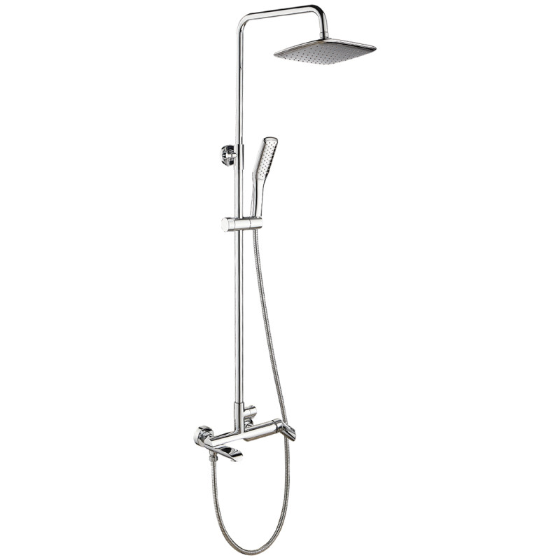 Chromowana kolumna prysznicowa AquaLux Alea z systemem antykamień i antyskręt