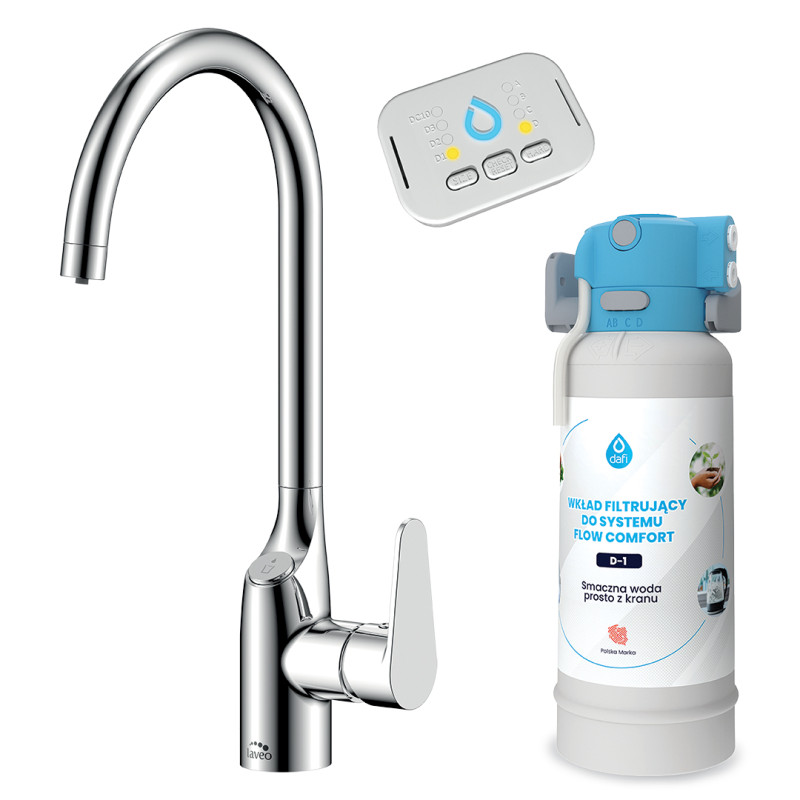 Bateria Claro z filtracją Dafi — Chromowana elegancja i czysta woda w Twojej kuchni!