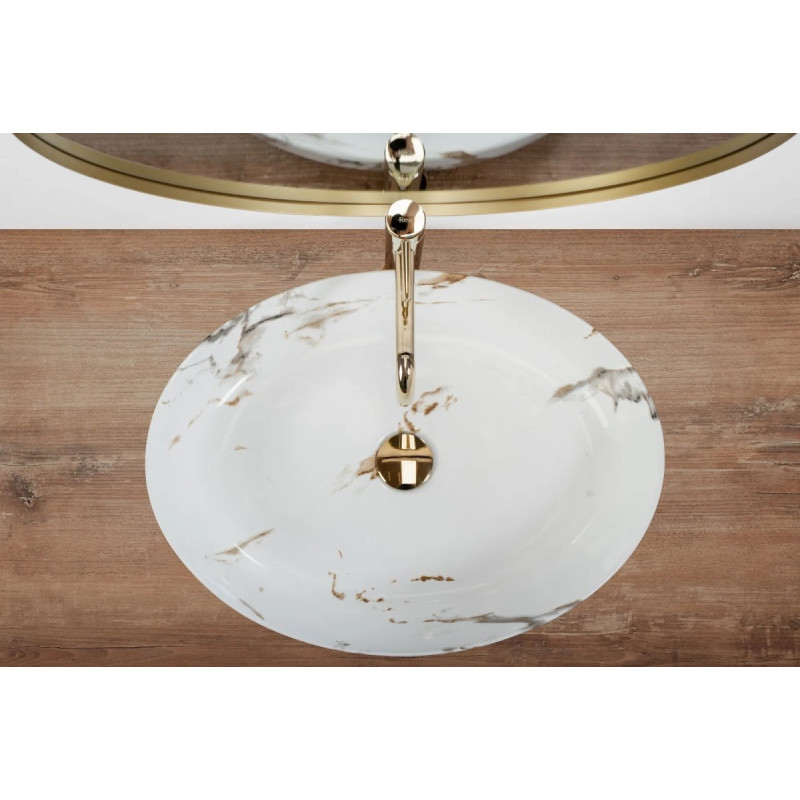 Ekskluzywna Umywalka Nablatowa Queen Carrara Shiny, Elegancja i Styl