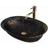 Elegancka umywalka nablatowa Roma w czarnym marmurowym macie