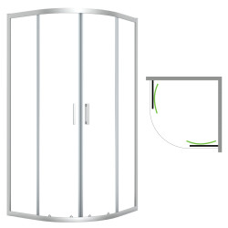 Laveo Desna kabina natryskowa półokrągła 80x80 transparentna