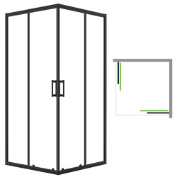 Desna Elegance 90x90 - Cicha kabina natryskowa z eleganckim czarnym wykończeniem