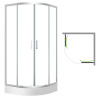 Laveo Desna kabina natryskowa półokrągła biała 80x80 transparentna