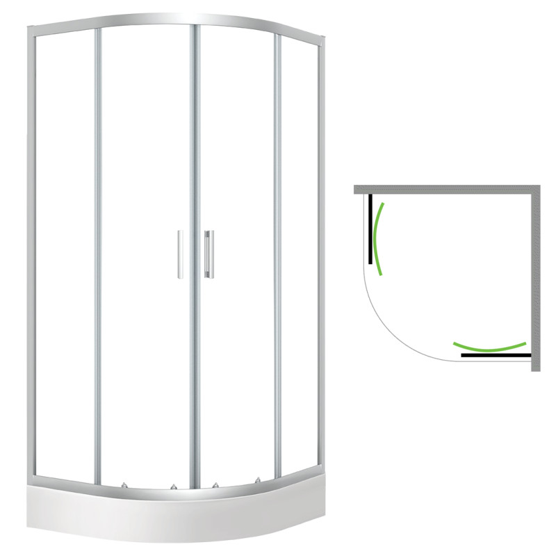 Desna Elegance - Ekskluzywna Kabina Prysznicowa 90x90 cm z Chromowanym Akcentem