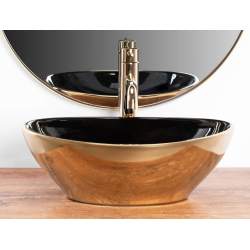 Ekskluzywna Umywalka Sofia Czarny/Złoty - Elegancja na Twojej Toaletce