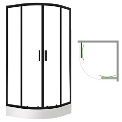 Elegancka Kabina Prysznicowa Desna 90x90 - Nowoczesność z Czarnymi Detalami i Komfortem
