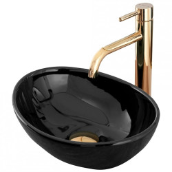 Czarna Umywalka Nablatowa Sofia Mini - Elegancja w Twojej Łazience