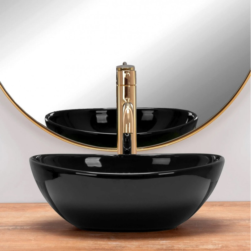 Czarna Umywalka Nablatowa Sofia Mini - Elegancja w Twojej Łazience