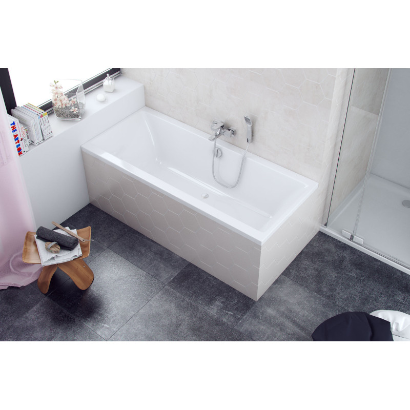 Pryzmat wanna prostokątna 150x75 cm biały połysk