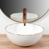 Luksusowa Umywalka Stella z Ceramiczną Powierzchnią i Złotymi Akcentami
