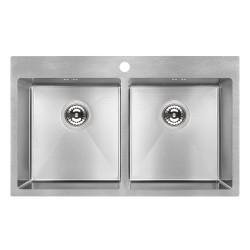 Laveo Marmara zlewozmywak stalowy inox 480x780 2-komorowy