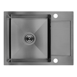 Laveo Marmara zlewozmywak stalowy grafit 440x570 1-komorowy