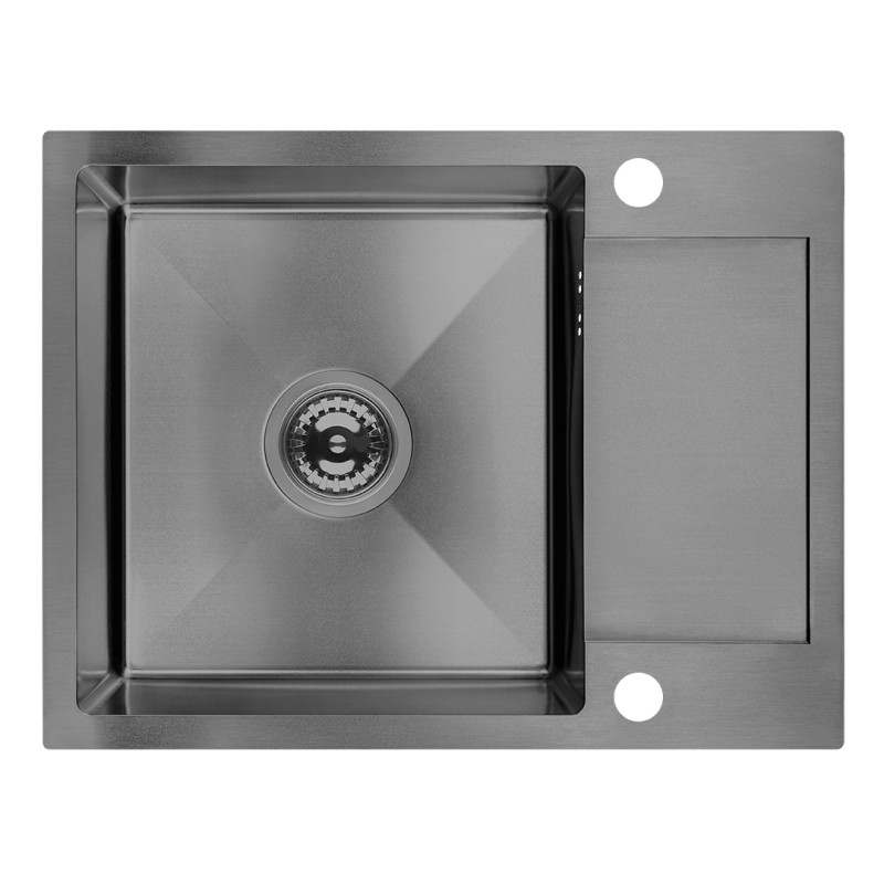 Niezawodny Zlewozmywak Marmara z Grafitowym Wykończeniem i Praktycznym Półociekaczem