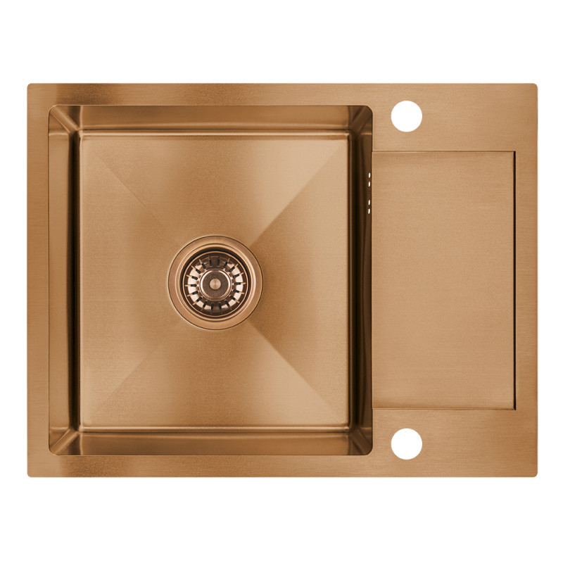 Marmara Miedź: Elegancki Zlewozmywak 1-komorowy z Półociekaczem, Trwały Urok Twojej Kuchni!