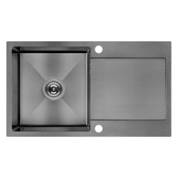 Laveo Marmara zlewozmywak stalowy grafit 440x760 1-komorowy