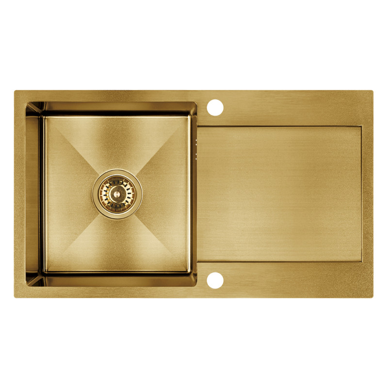 Olśniewający Złoty Zlew Marmara 1-komorowy z Ociekaczem - Luksus w Twojej Kuchni!