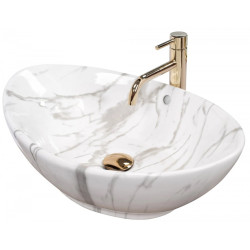 Elegancka umywalka nablatowa Wendy Marmo z ceramiki
