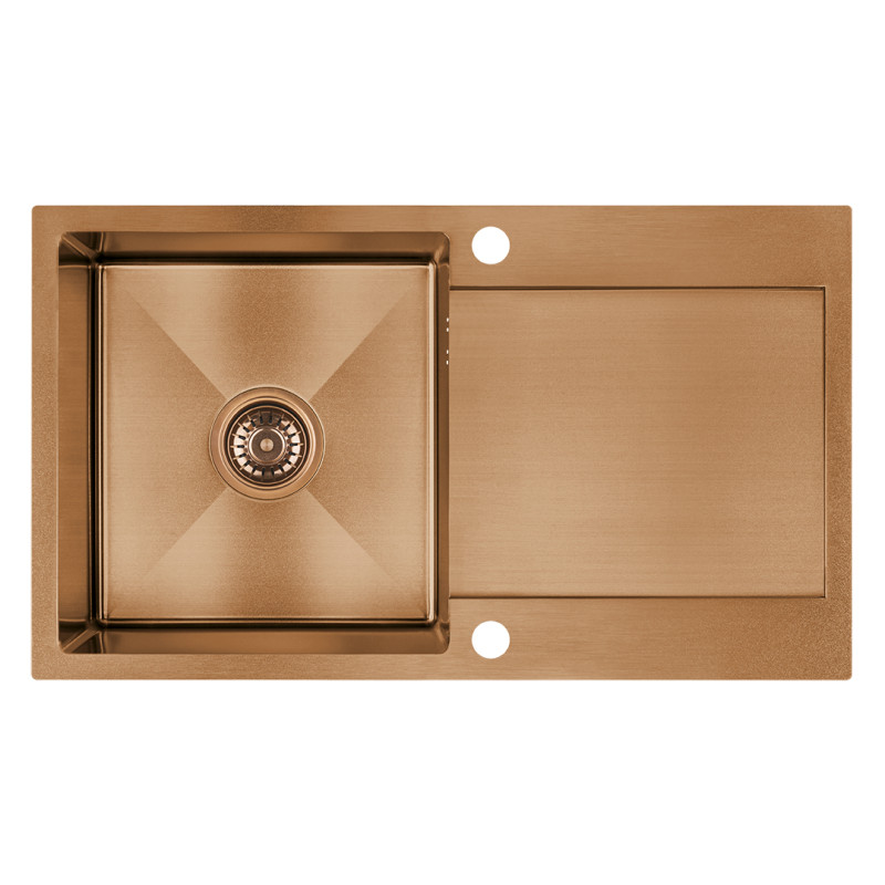 Marmara Copper Luxe - Jednokomorowy zlewozmywak z ociekaczem, elegancki i wytrzymały