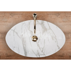 Elegancka umywalka nablatowa Wendy Marmo z ceramiki