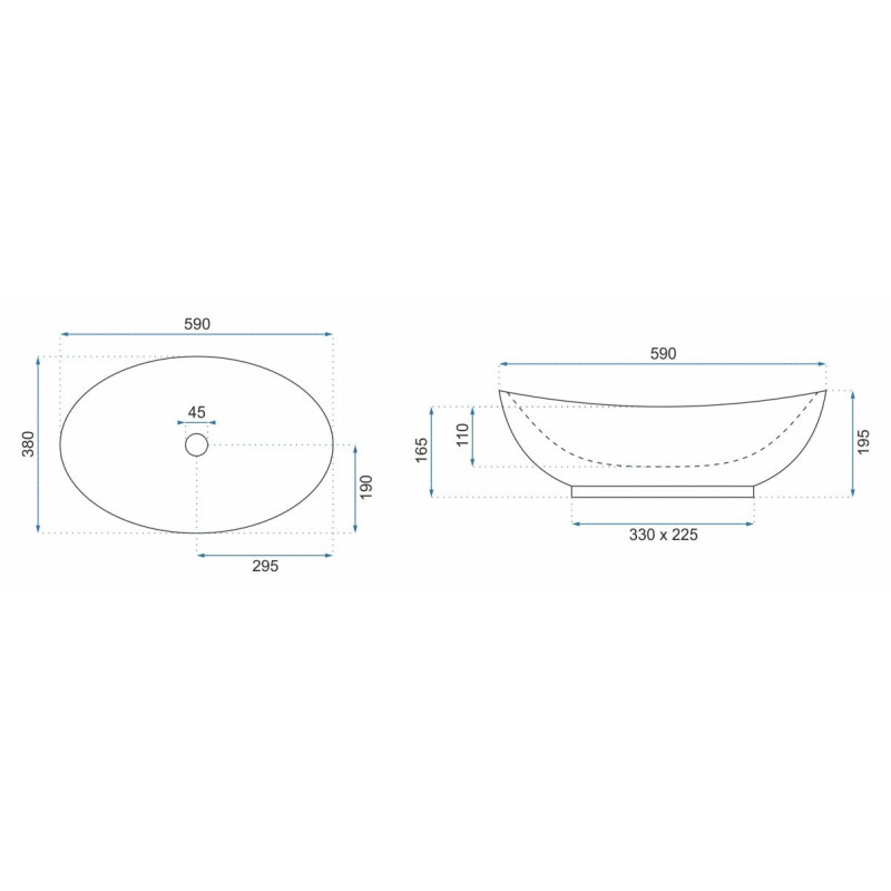 Elegancka umywalka nablatowa Wendy Marmo z ceramiki