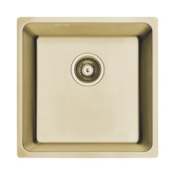 Aden Gold – Kwadratowy Zlewozmywak Złoty, 1-Komorowy, Trwałość na Lata!