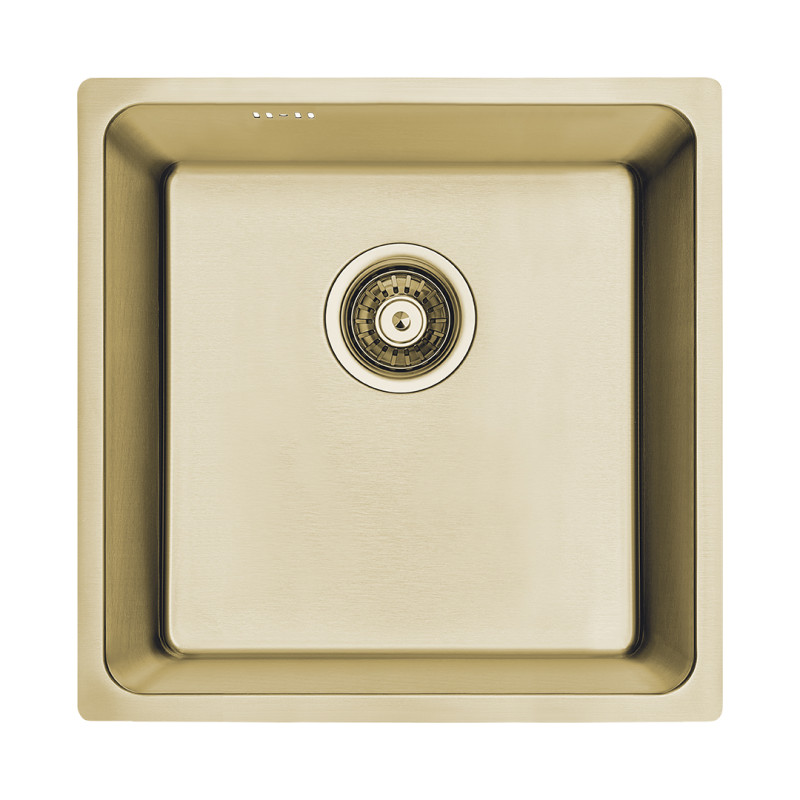Aden Gold – Kwadratowy Zlewozmywak Złoty, 1-Komorowy, Trwałość na Lata!
