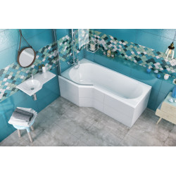 Excellent Be Spot wanna narożna 160x80 cm lewa  biały połysk