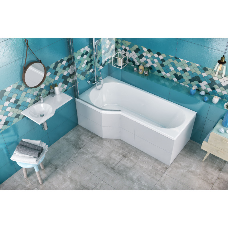 Be Spot wanna narożna 160x80 cm prawa, biały połysk