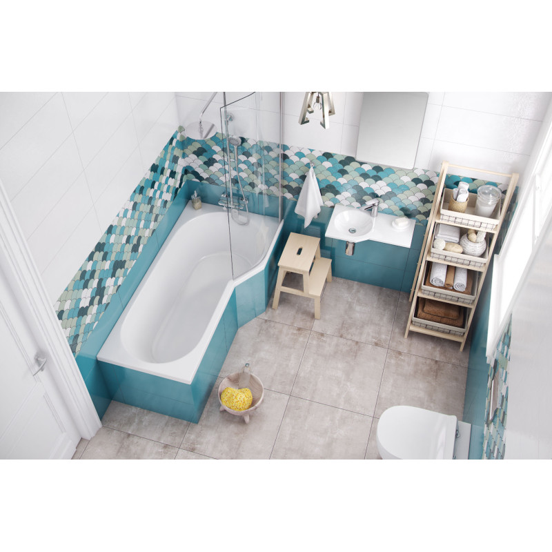 Be Spot wanna narożna 160x80 cm prawa, biały połysk