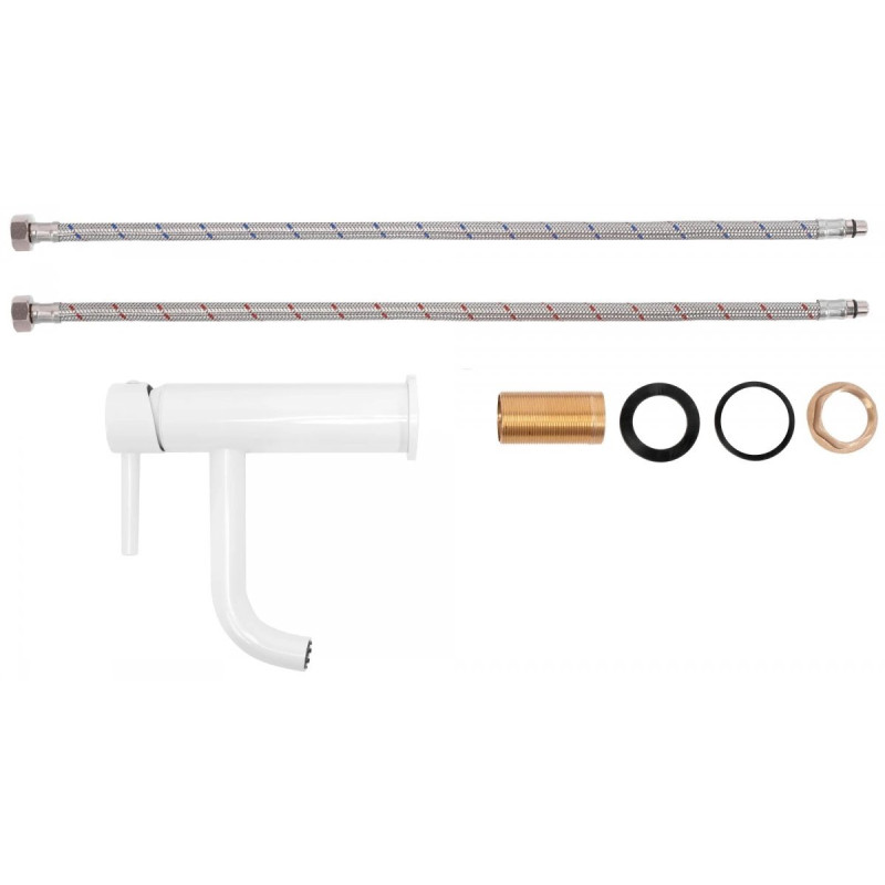 WYSZUKANA BATERIA LUNGO NISKA - BIAŁE WYKOŃCZENIE, STYLOWY WYBÓR DLA NOWOCZESNEJ ŁAZIENKI