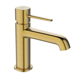 Laveo Pola bateria umywalkowa stojąca szczotkowane złoto