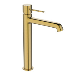 Laveo Pola bateria umywalkowa stojąca nablatowa szczotkowane złoto