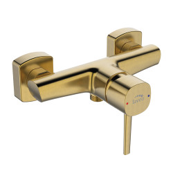 Ekskluzywna ścienna bateria Pola - Złoto szczotkowane dla elegancji Twojej łazienki