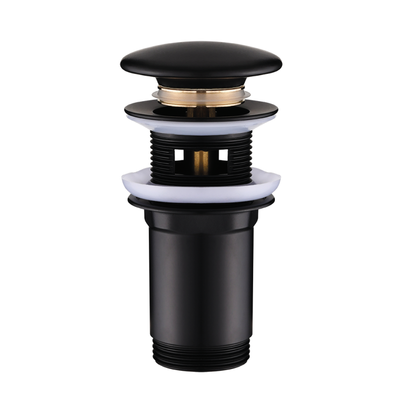 Klik-Klak Elegance: Uniwersalny Korek z Mosiądzu i Ceramiki, Czarne Wykończenie