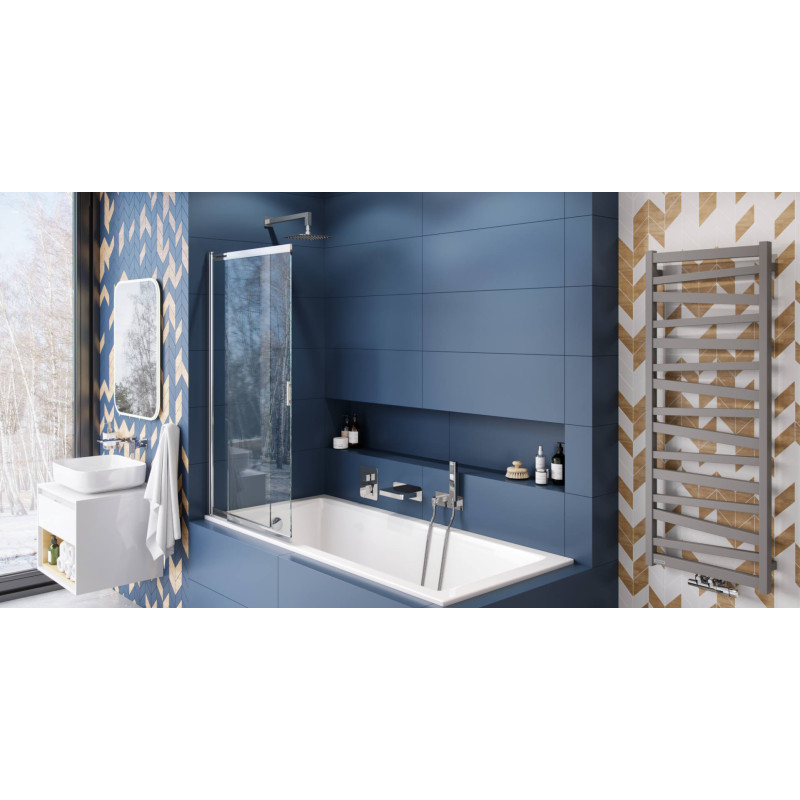 Liner parawan nawannowy 110x140 cm rozsuwany 2-częściowy lewy / prawy, chrom