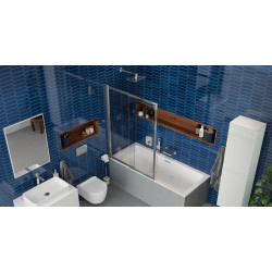 Liner parawan nawannowy 110x140 cm rozsuwany 2-częściowy lewy / prawy, chrom