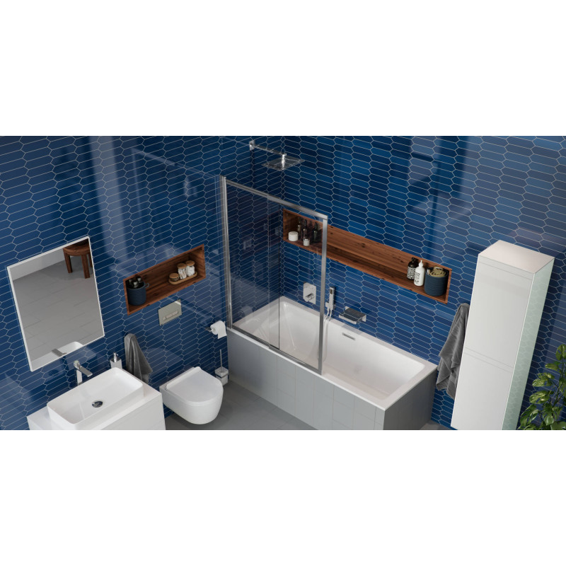 Liner parawan nawannowy 110x140 cm rozsuwany 2-częściowy lewy / prawy, chrom