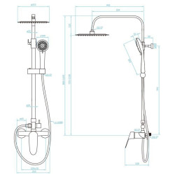 Kolumna natryskowa SAGRA Chrom z systemem antykamień i 3 strumieniami - komfort pod prysznicem