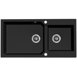 Milos - granitowy zlewozmywak 2-komorowy, nowoczesny, ultraodporny - doskonałość w Twojej kuchni!